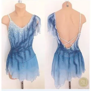 Competition Figure Skating Dress Light Blue Sleeveless BSU2020.24031