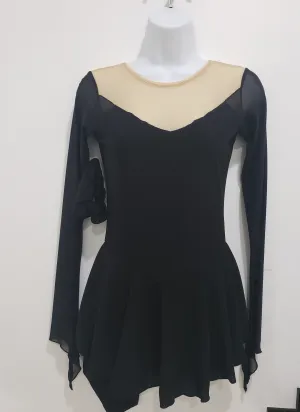 Competition Skating Dress Black Long Sleeves Size Adult Medium Stock