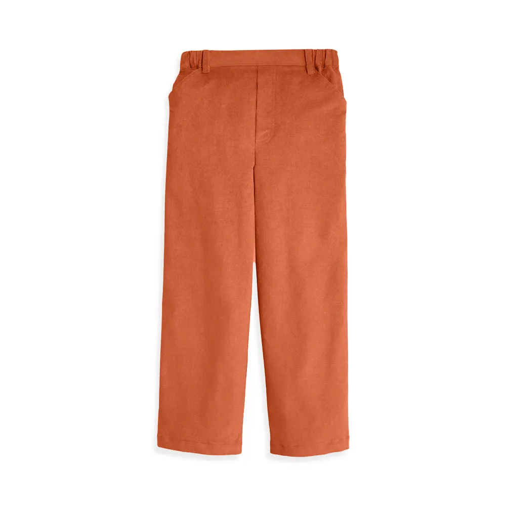 Corduroy Faux Zip Pant -- Saffron Cord