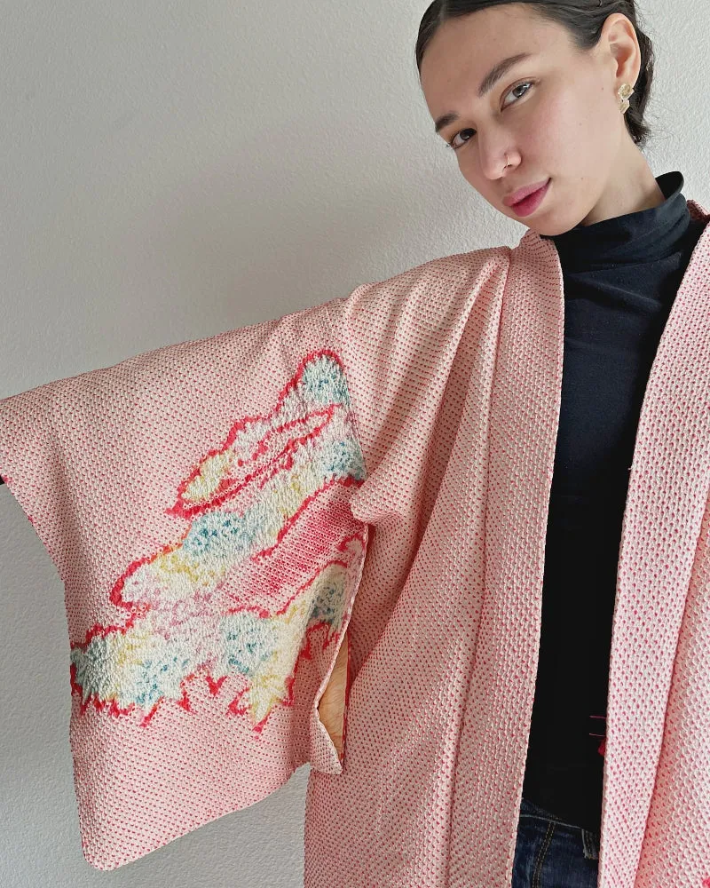 Crystal Maple Leaves Shibori Haori Kimono Jacket