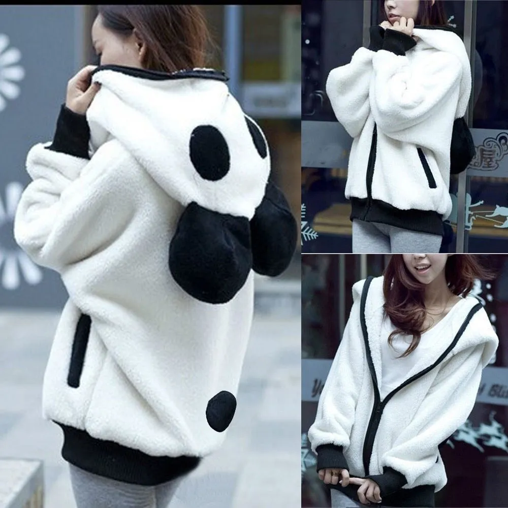 Cute Bear Ear Panda Winter Warm Hoodie