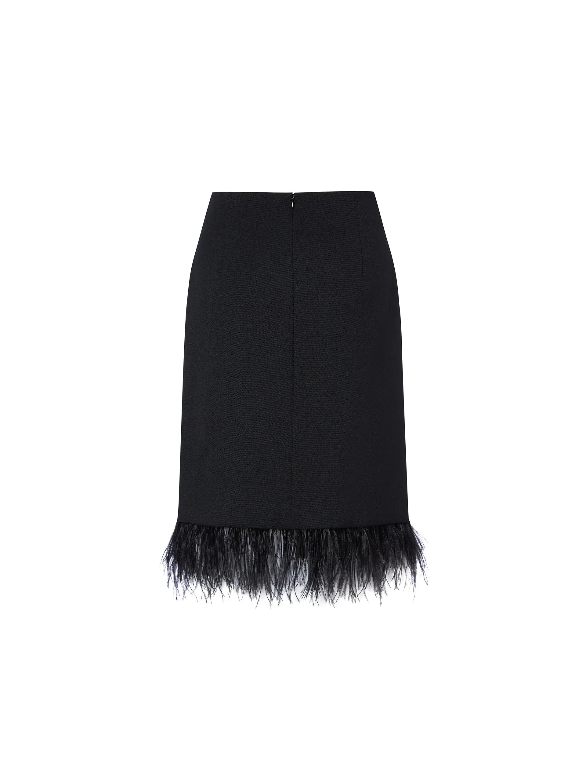 Detachable Feather Midi Skirt