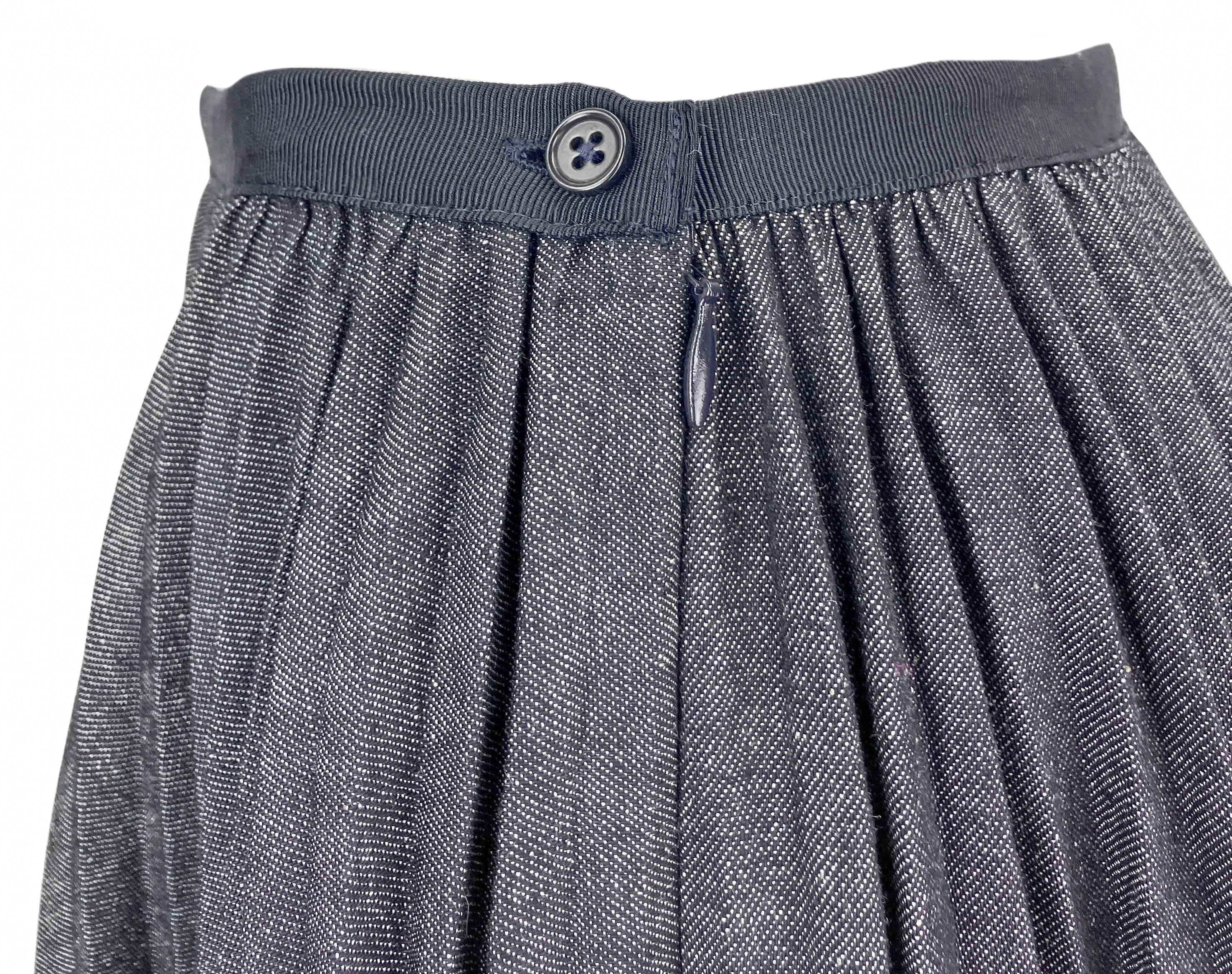 Dice Kayek Pleated Midi Skirt in Indigo