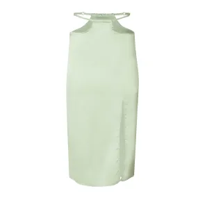 Elena Pastel Green Cut Out Midi Skirt