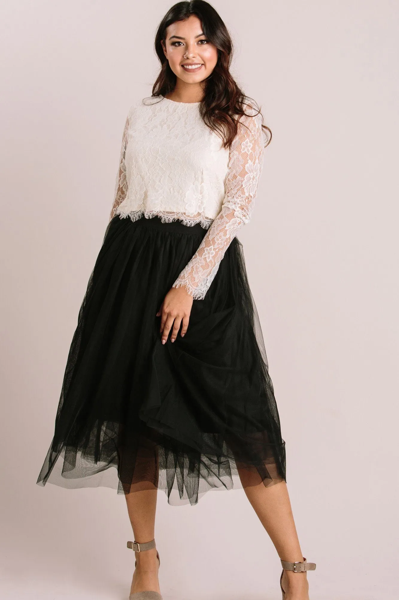 Eloise Tulle Midi Skirt