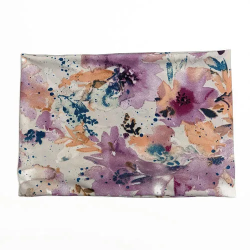 Extra deep, jersey knit headband, tube bandana, blue mottled or peachy pink cream floral