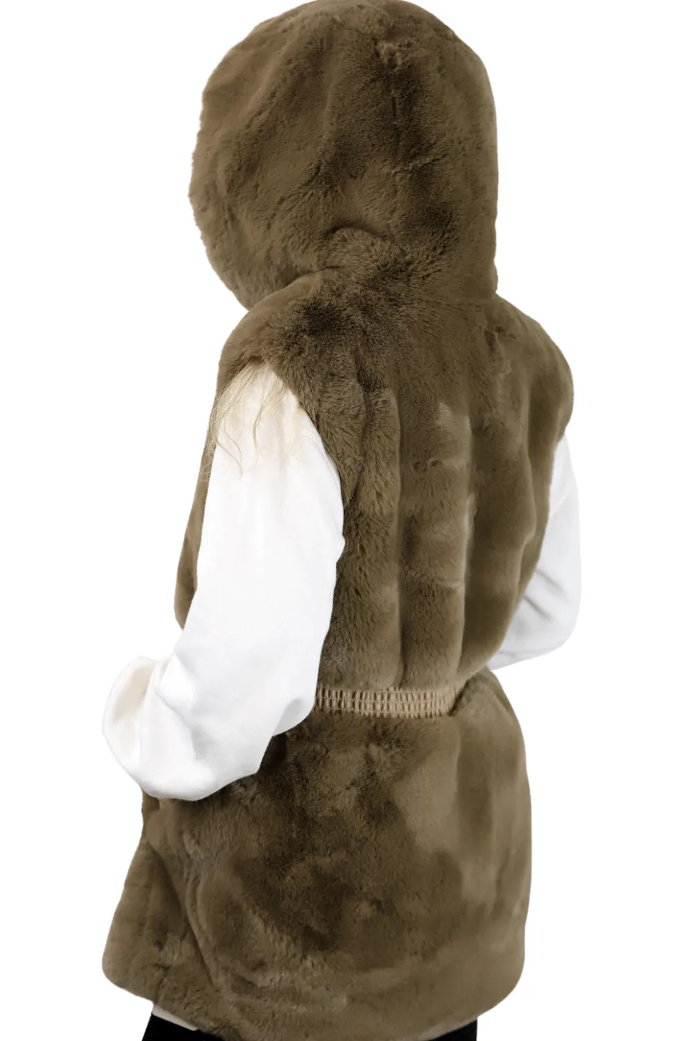 Faux Fur Vest - Camel