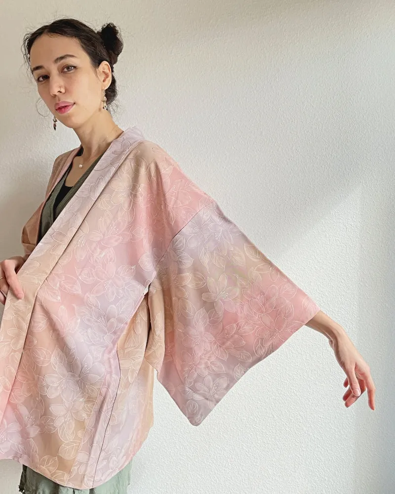 Floral Gradation Haori Kimono Jacket