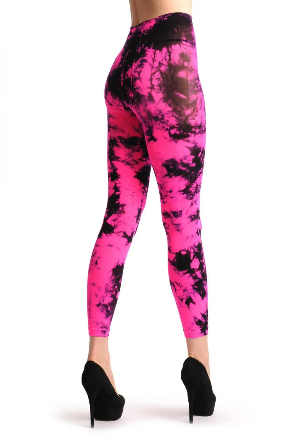 Fluorescent Pink & Black Colour Splash Footless