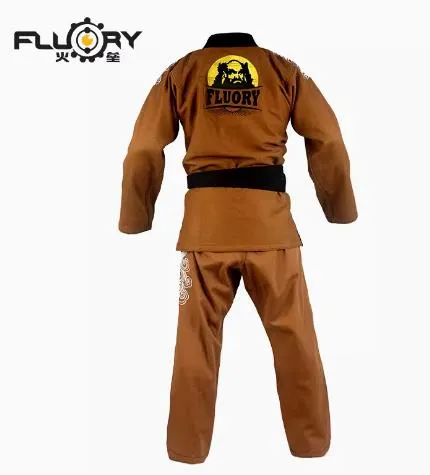 FLUORY BJJF10 JIU JITSU GI Size XS-XL BROWN UNISEX