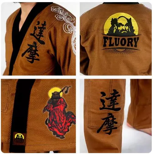 FLUORY BJJF10 JIU JITSU GI Size XS-XL BROWN UNISEX