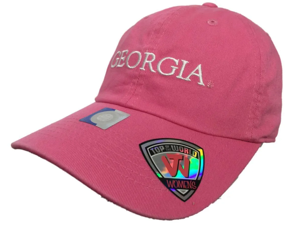 Georgia Bulldogs TOW WOMEN Pink Seaside Adjustable Strap Slouch Hat Cap