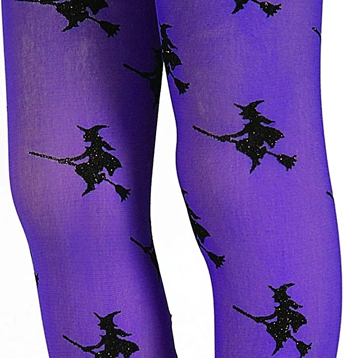 Glitter Witch Purple Child Tights