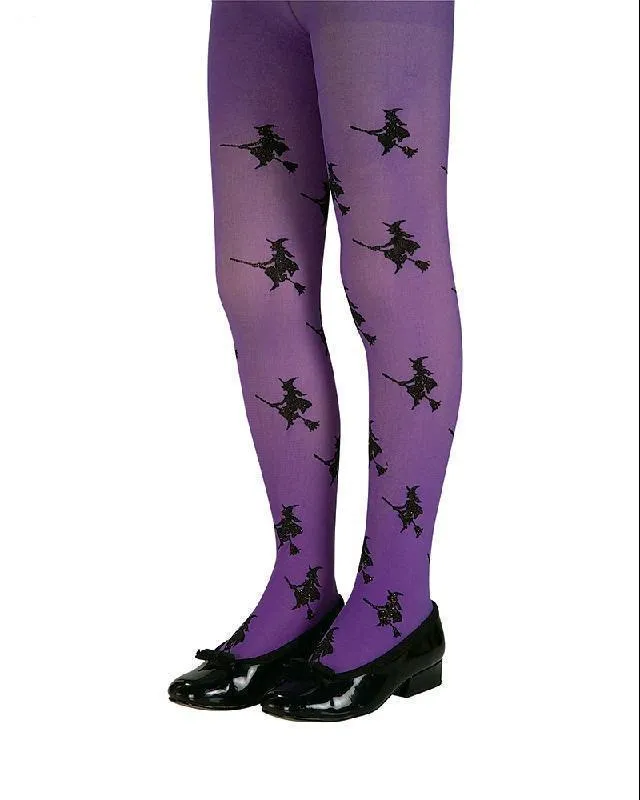 Glitter Witch Purple Child Tights