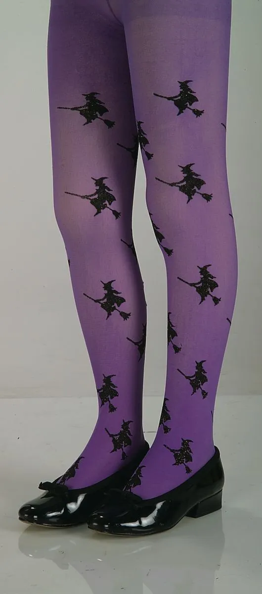 Glitter Witch Purple Child Tights