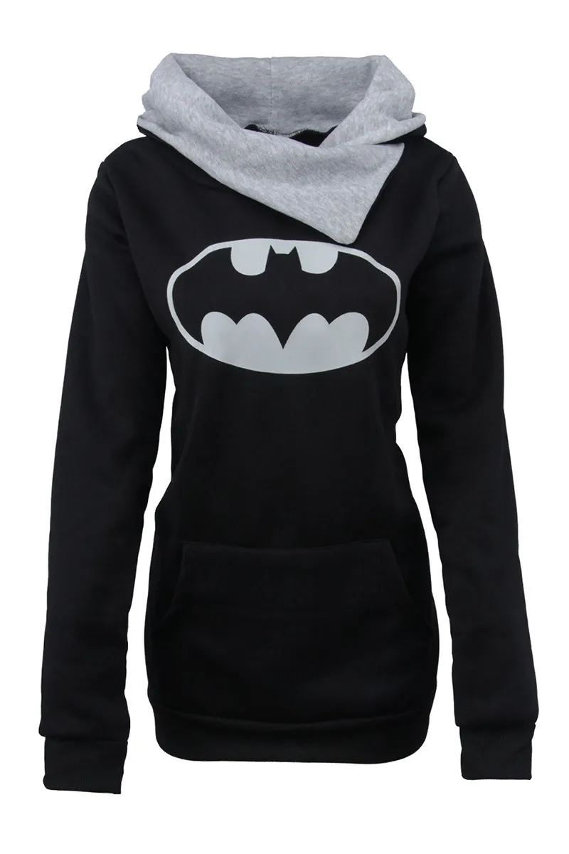 Graphic Print High Neck Pullover Sweatshirt