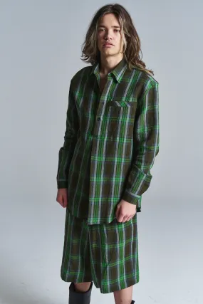 Green Multi Linen Highland Shirt