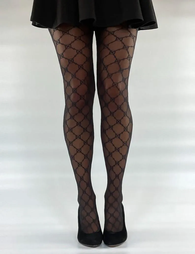 GT - Mesh Diamond Symbol Tights