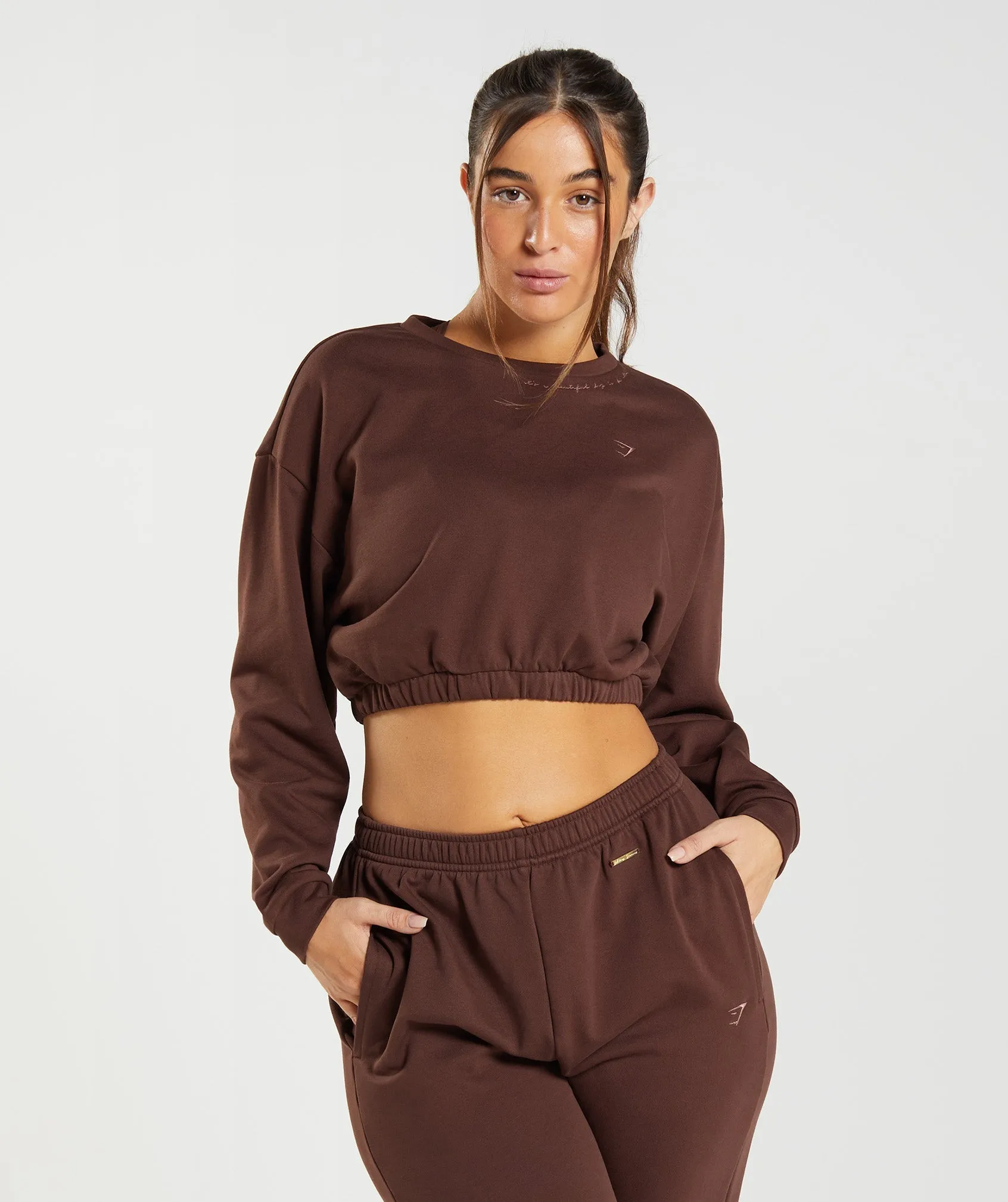 Gymshark Whitney Cropped Pullover - Rekindle Brown