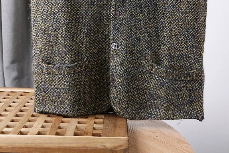 Heavy goods Italian order! Mohair   wool autumn and winter men's knitted cardigan sweater vest