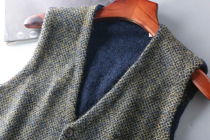 Heavy goods Italian order! Mohair   wool autumn and winter men's knitted cardigan sweater vest