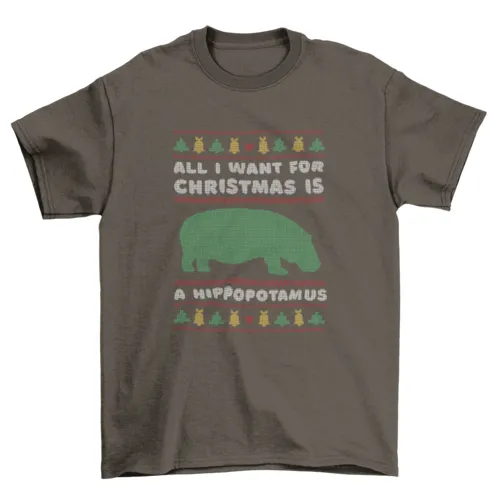 Hippo ugly christmas sweater t-shirt