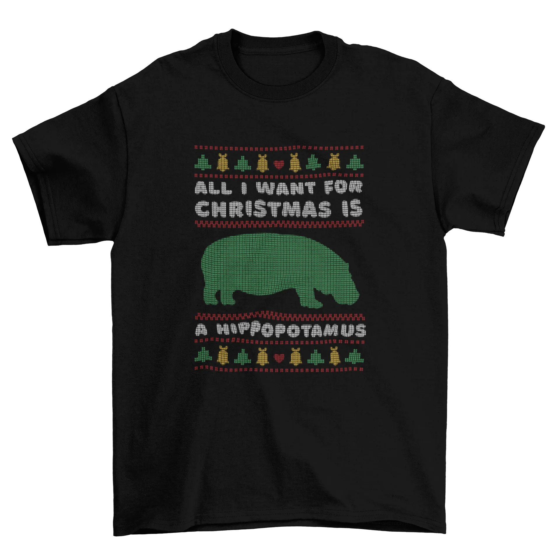 Hippo ugly christmas sweater t-shirt