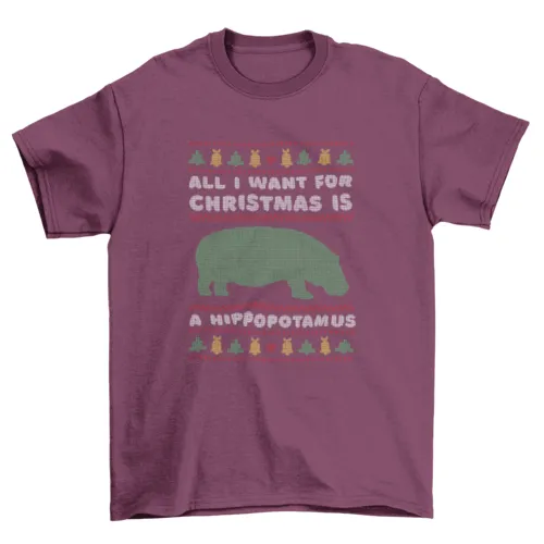 Hippo ugly christmas sweater t-shirt