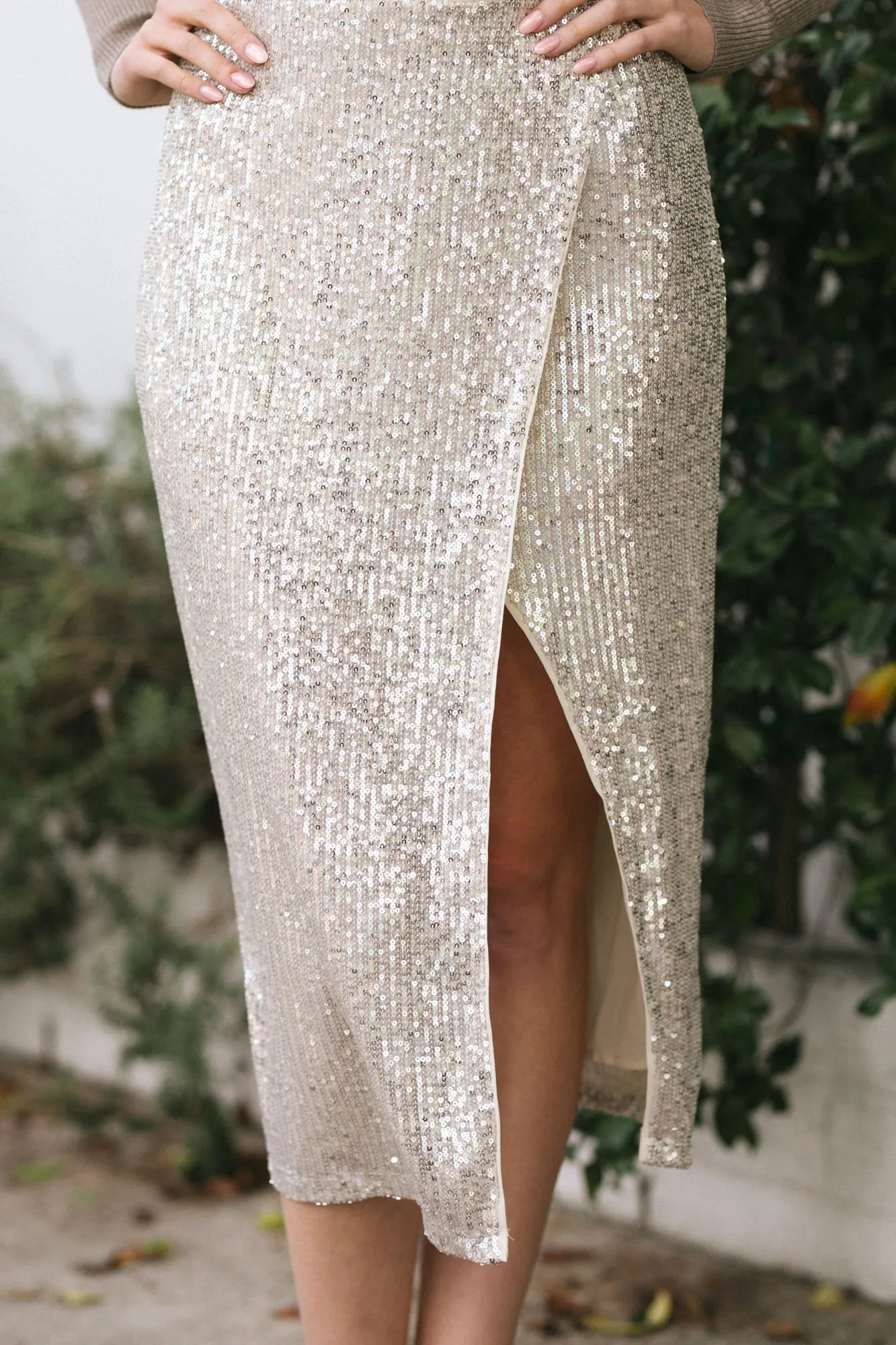 Idina Sequin Midi Skirt