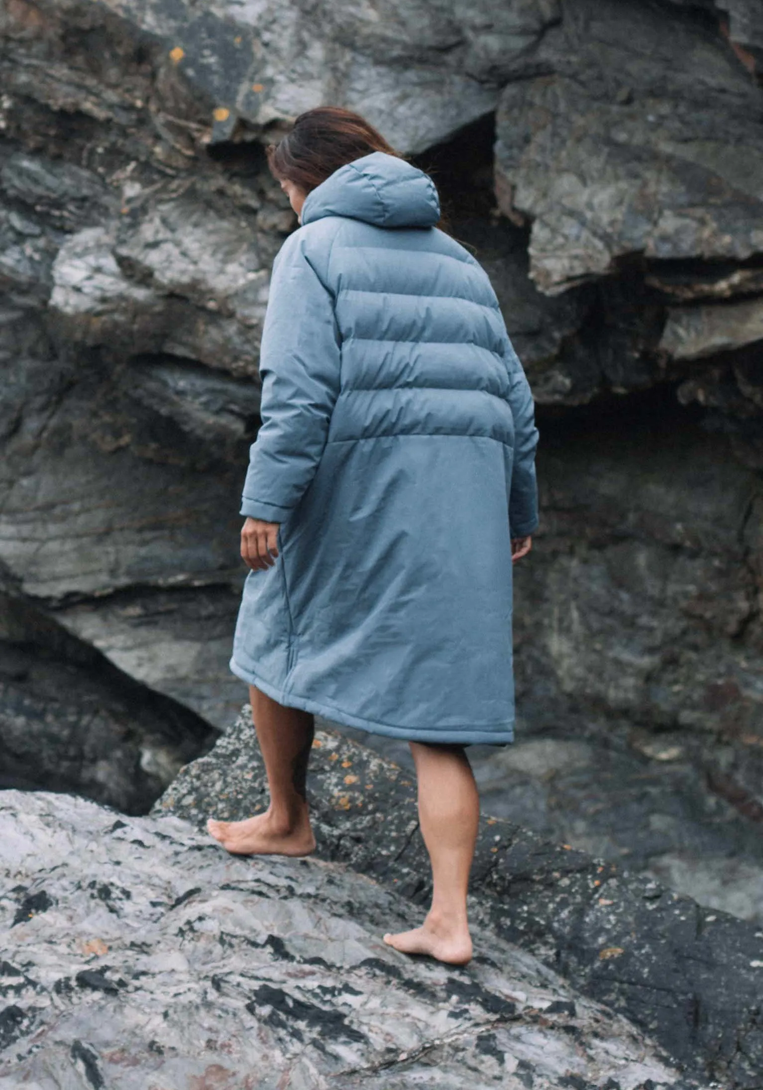 Imperfect All Weather Puffer Changing Robe - Mineral Blue