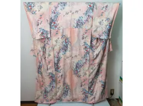 Intricately Detailed Pink Kimono - Flowers, Fans, Village - Sakura Cherry Blossoms img