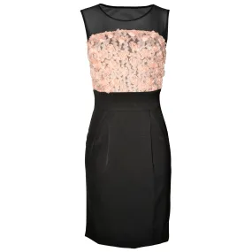 J. Peterman Women's Rose Petal Pencil Dress in Black