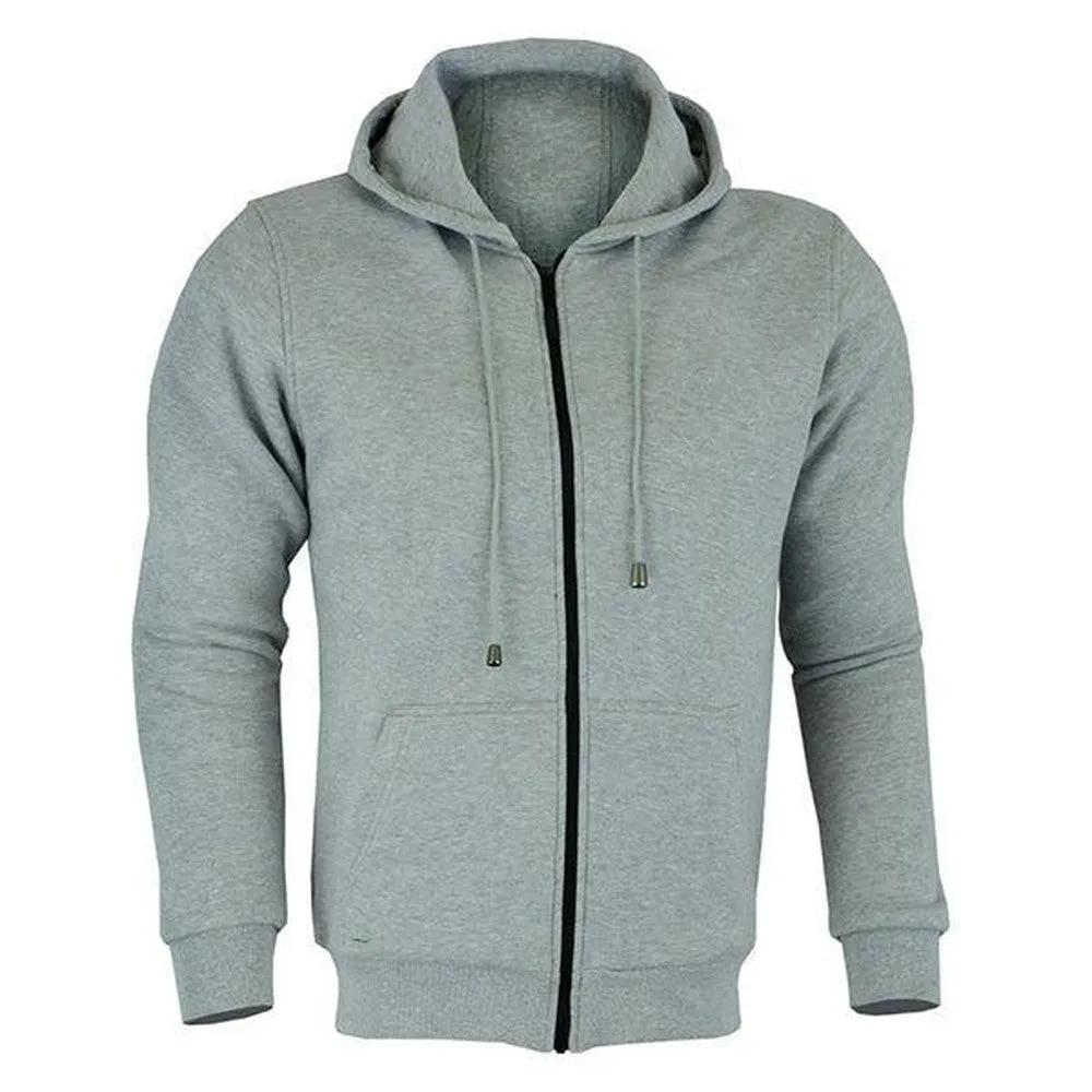 Johnny Reb 'hume' Protective- Motorcycle Fleece Full-zip Hoodie Grey Marle JRK10004