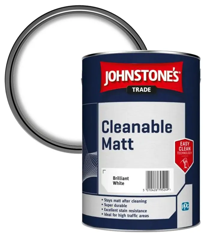 Johnstone's Trade Cleanable Matt Paint -  Brilliant white