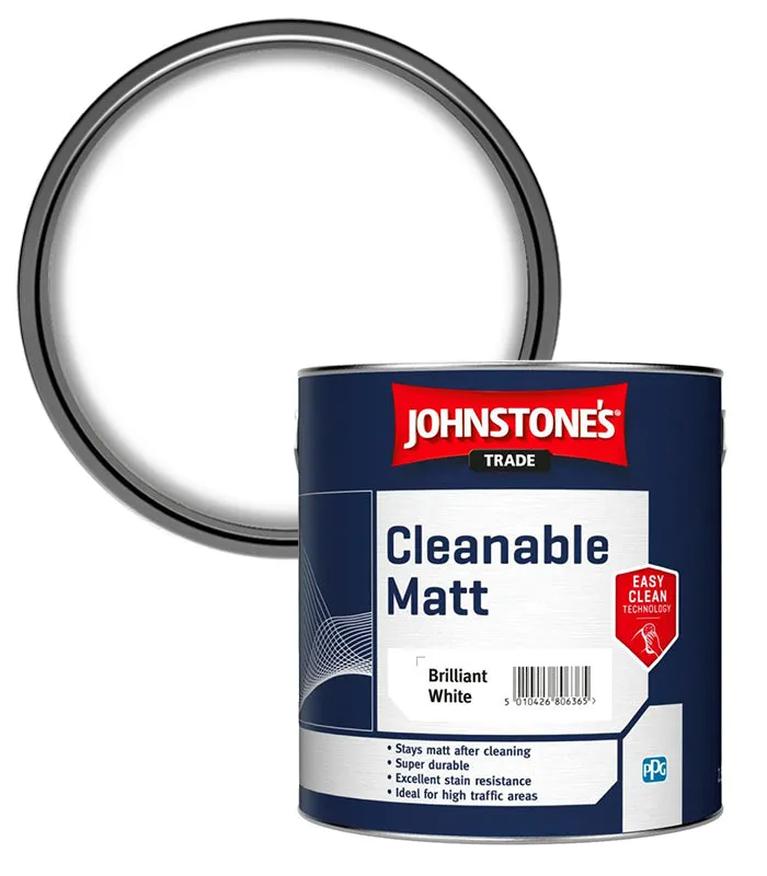 Johnstone's Trade Cleanable Matt Paint -  Brilliant white