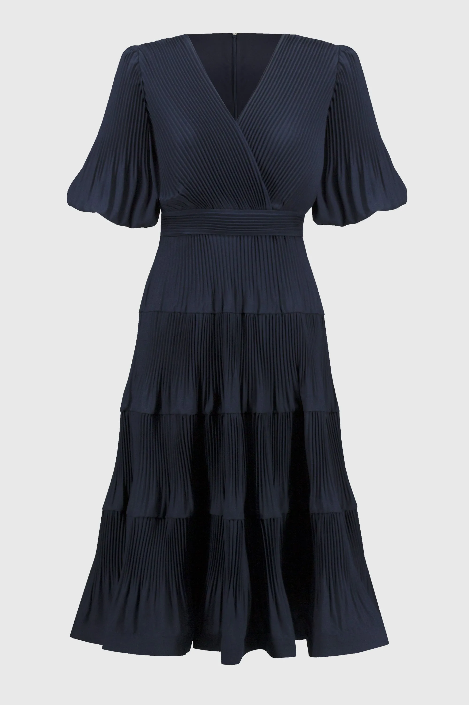 Joseph Ribkoff Pleated Fit & Flare Dress 251905 - Midnight Blue