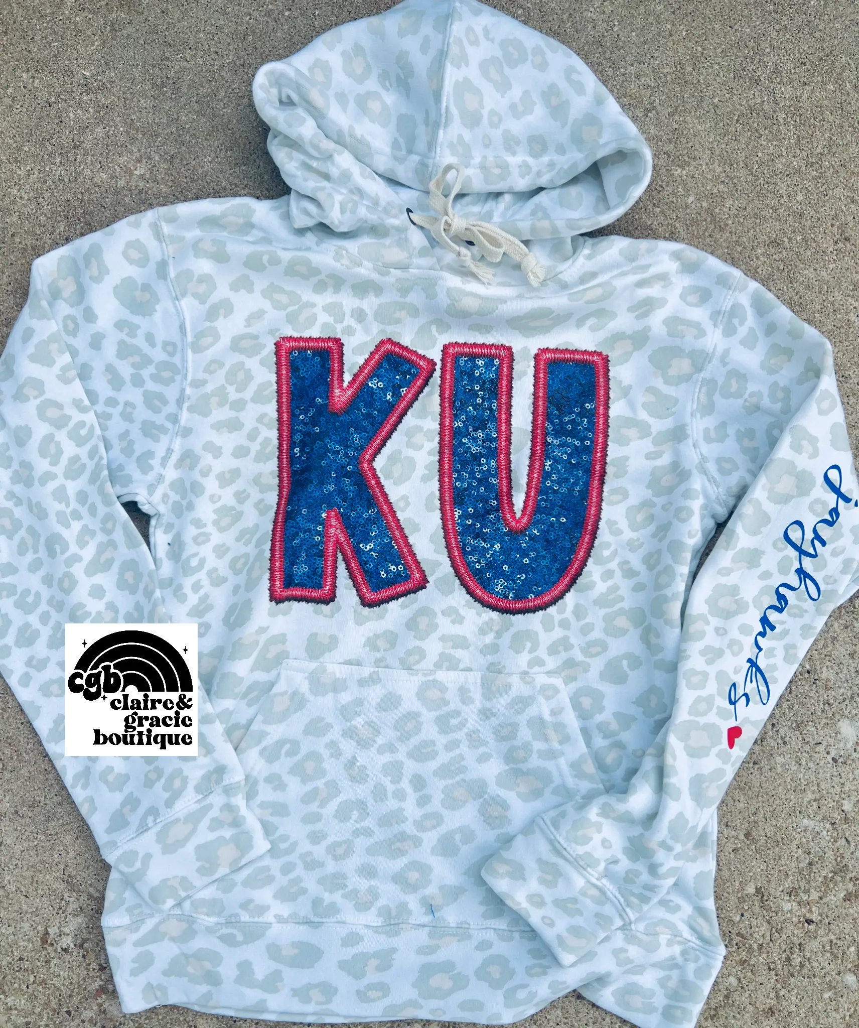 Kansas Jayhawks Snow Leopard Hoodie