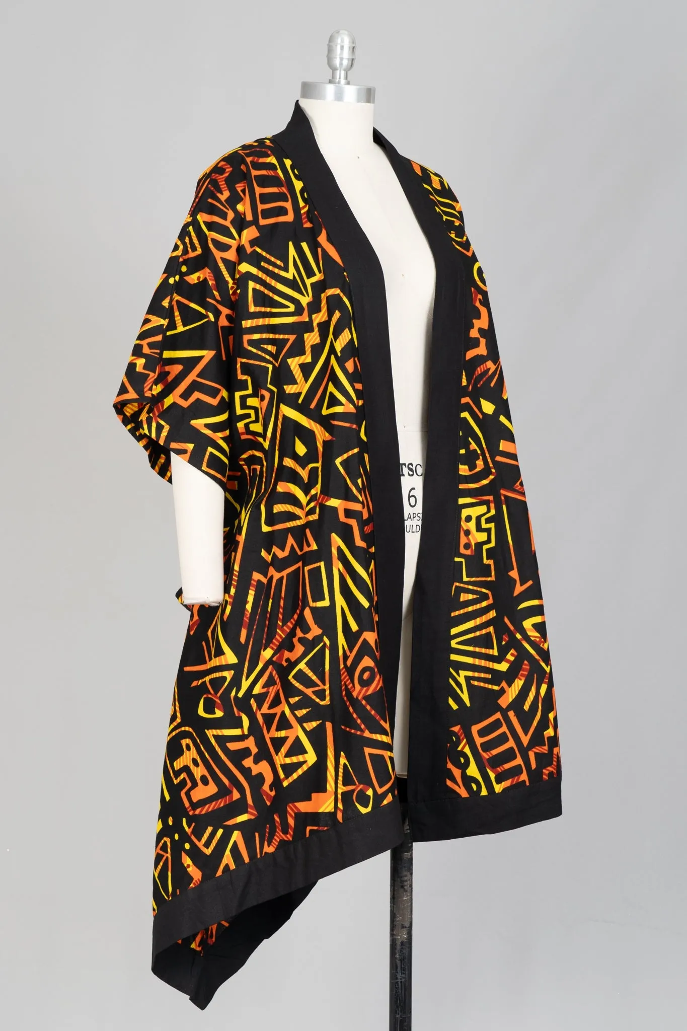 KaraChic 7786 Authentic African Print Belted Kimono Jacket