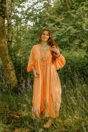 Khroma Primrose Dress in Peach Powder Indian Cotton