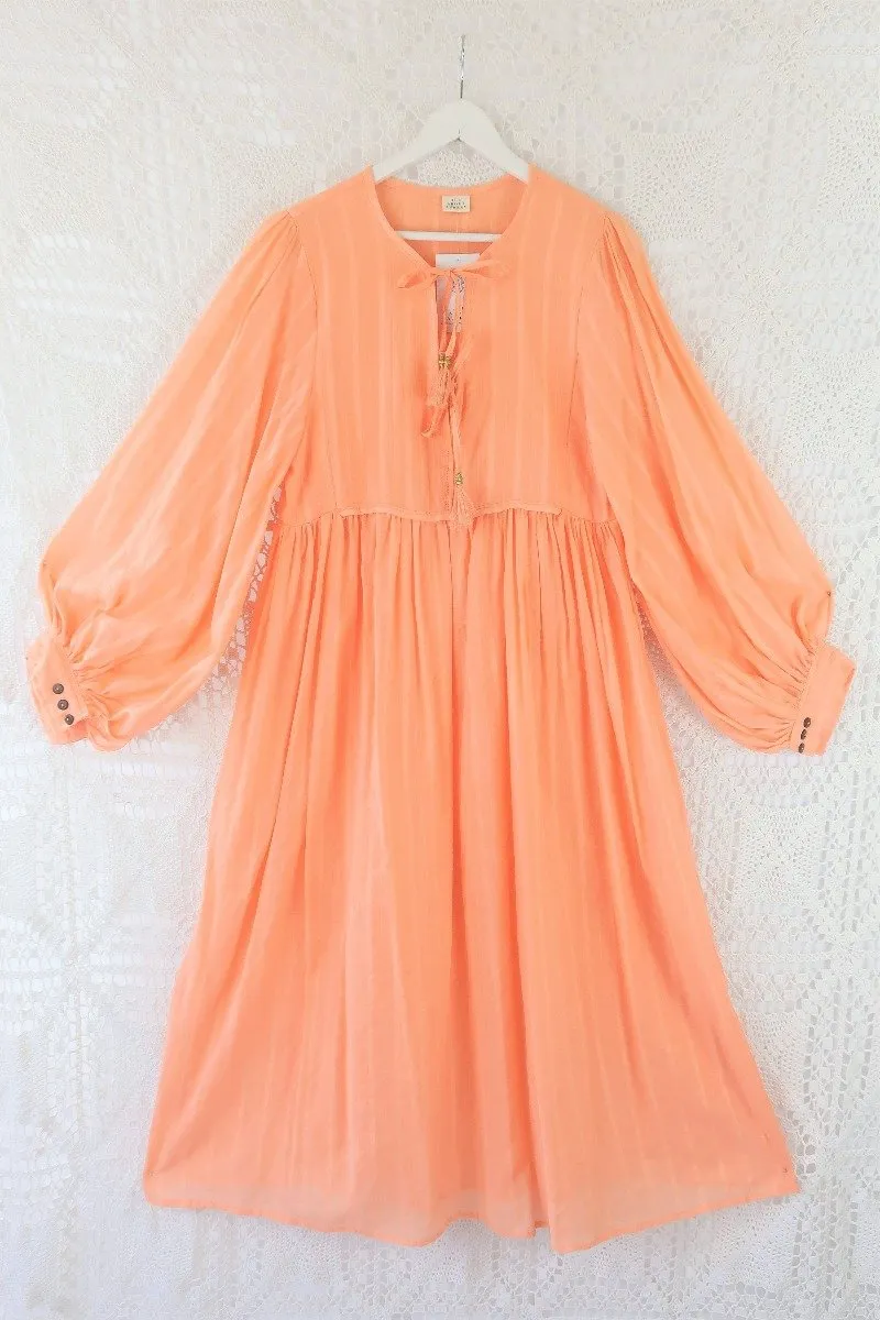 Khroma Primrose Dress in Peach Powder Indian Cotton