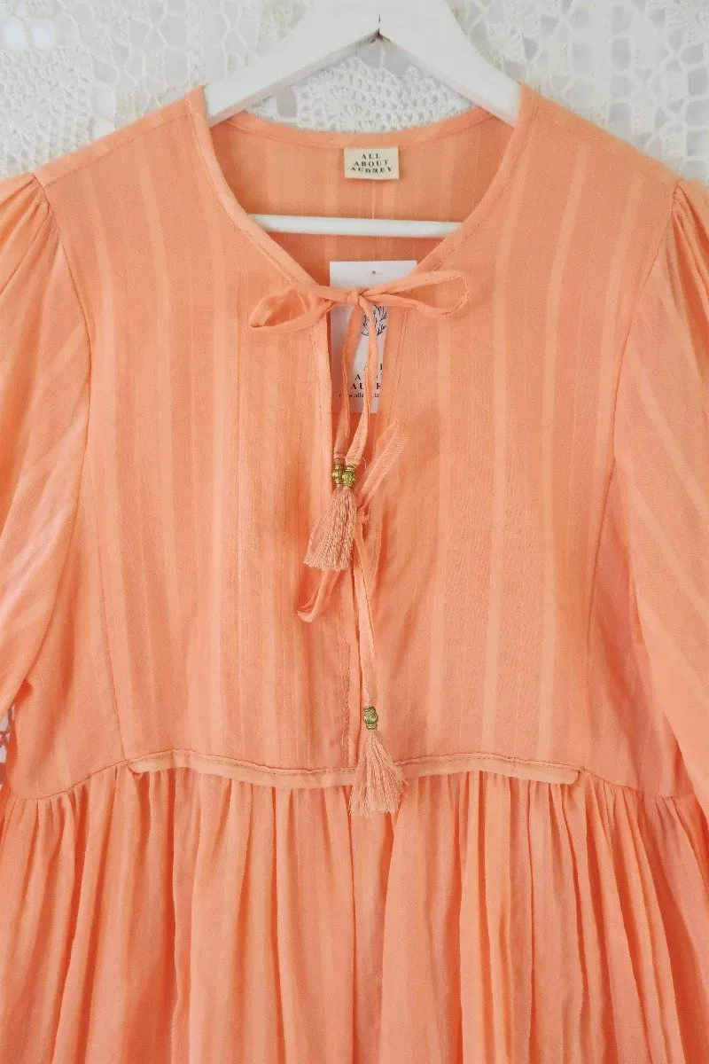 Khroma Primrose Dress in Peach Powder Indian Cotton