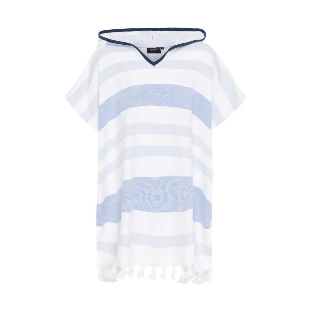 Kids Bondi Beach Poncho - Federal Blue / White