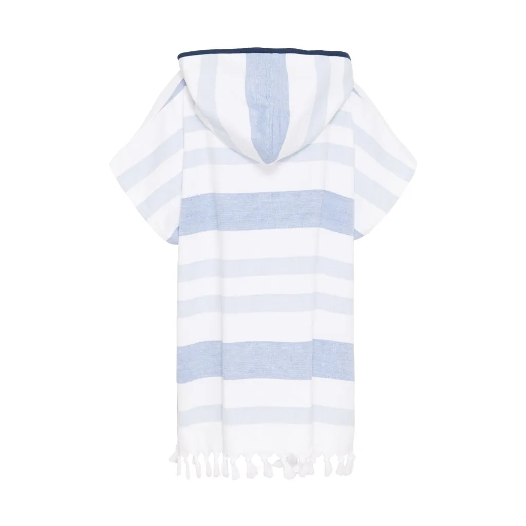 Kids Bondi Beach Poncho - Federal Blue / White