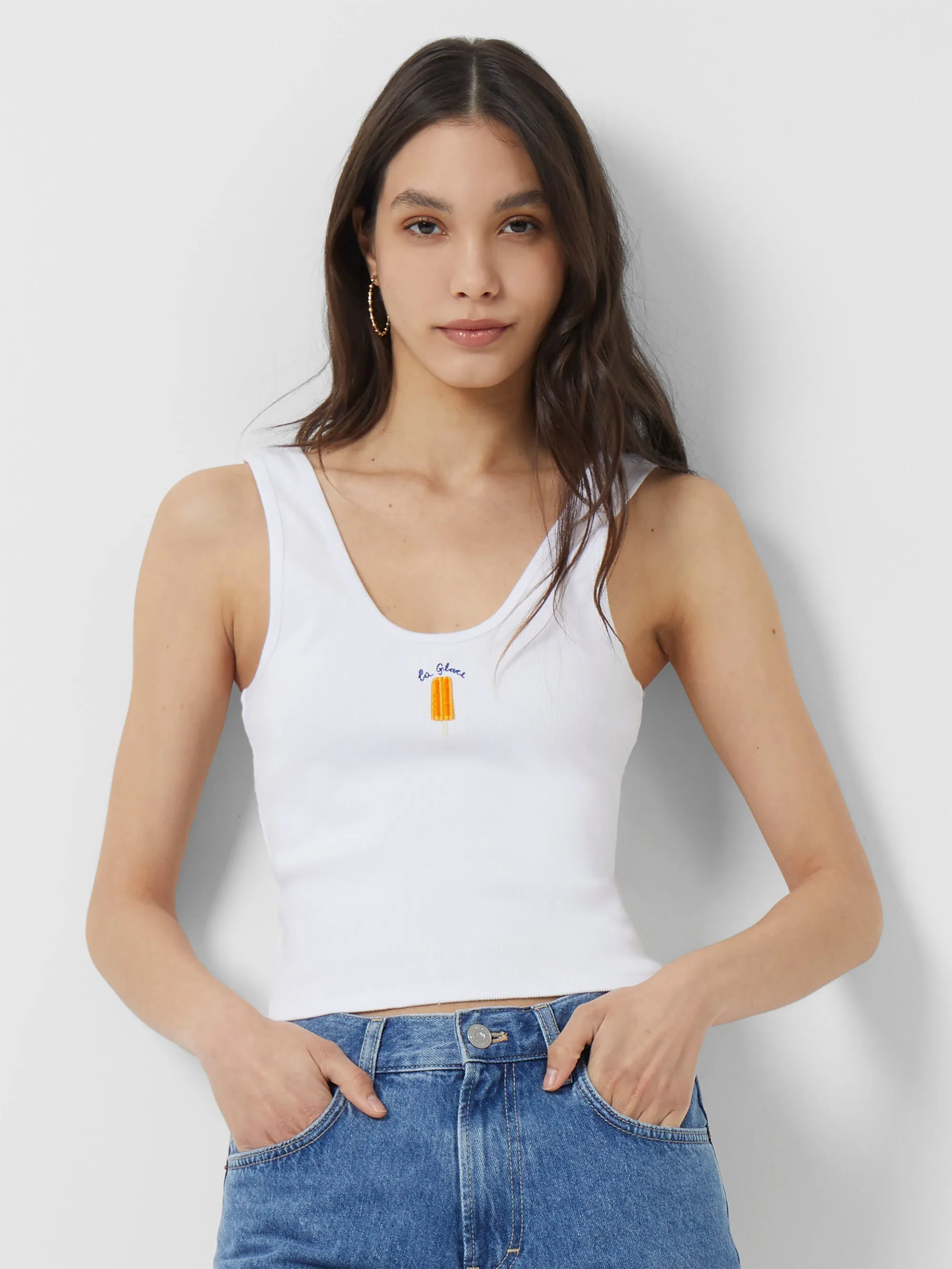 La Glace Ribbed Vest Top