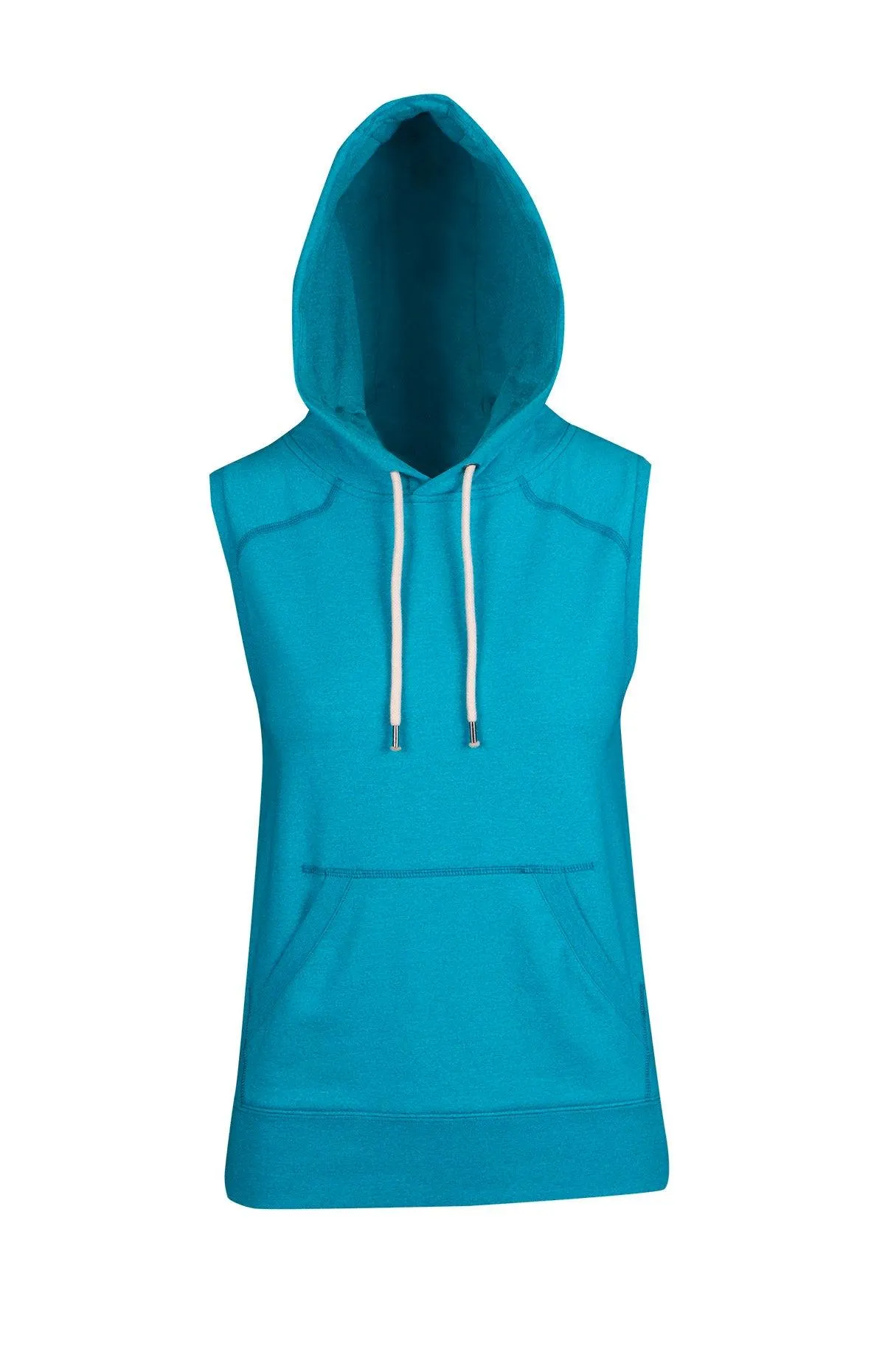 Ladies Heather Sleeveless Hoodie - Jade