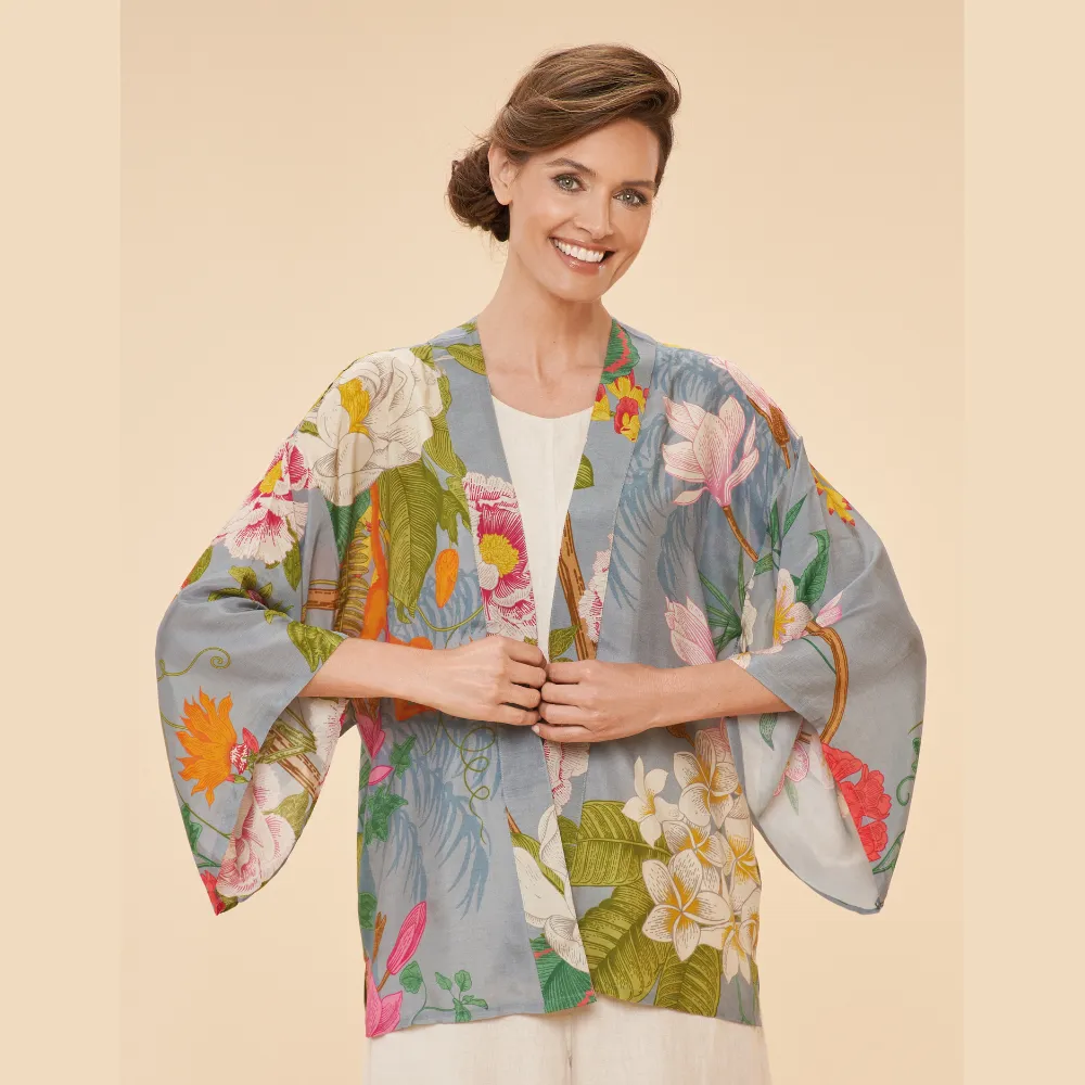 Ladies Kimono Jacket Tropical Flora & Fauna By Powder Design SS24