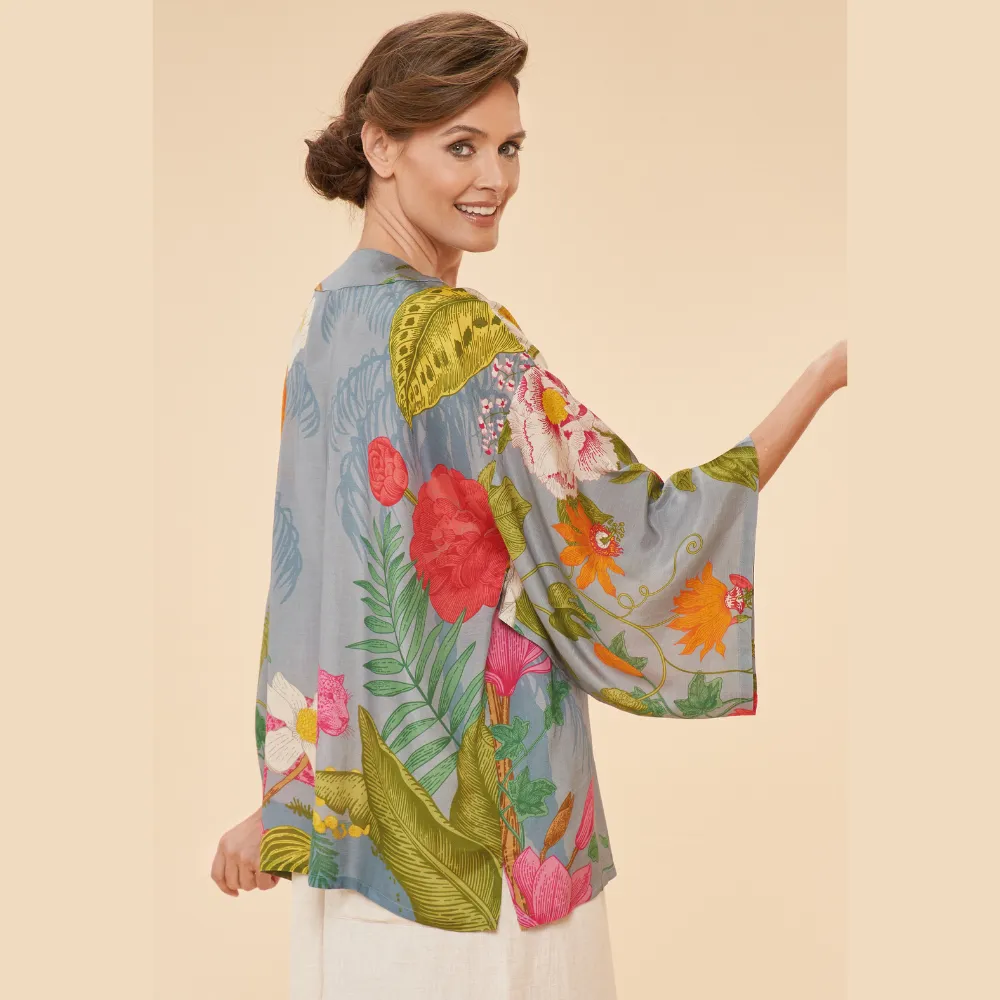 Ladies Kimono Jacket Tropical Flora & Fauna By Powder Design SS24