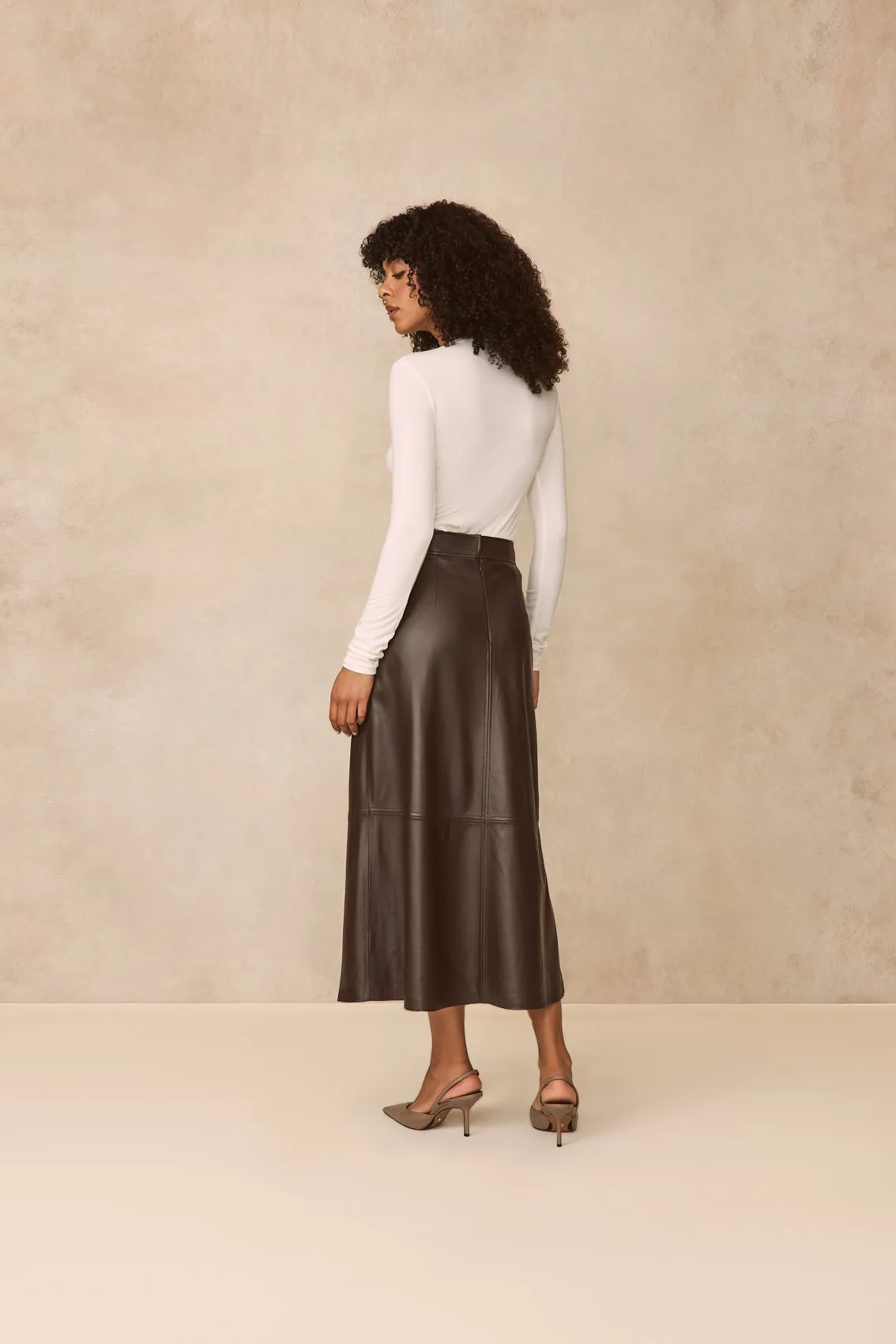 Leather Midi Skirt