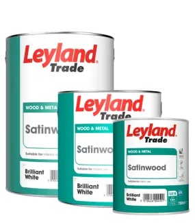 Leyland Trade Satinwood Paint - Brilliant White