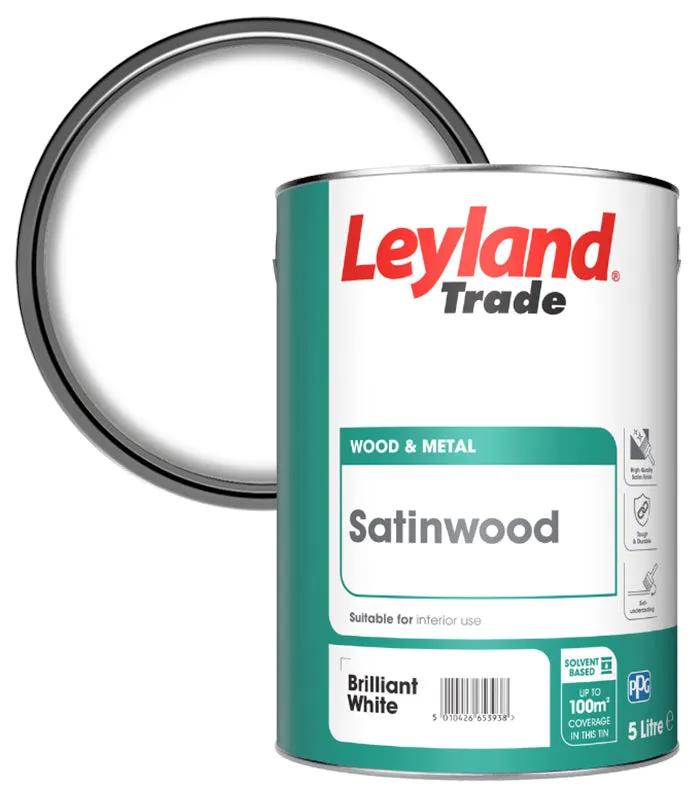 Leyland Trade Satinwood Paint - Brilliant White